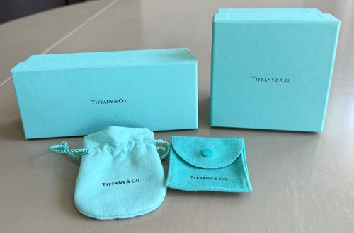 Tiffany & Co. Scatole vuote scatola occhiali da vista  scatola media e due sacchetti lotto di 4
