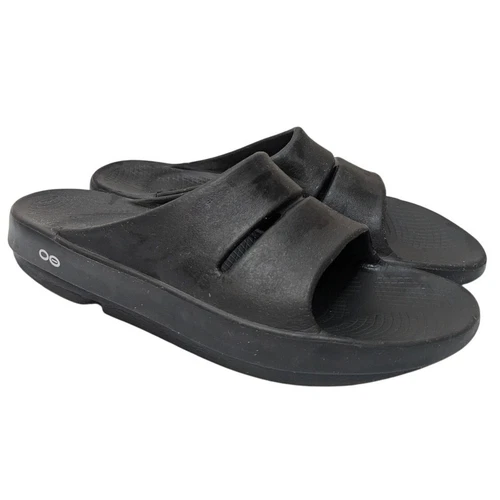 OOFOS OOahh Slide Sandal Women's Size 12 Men's 10 EU 43 Recovery Sandal Black