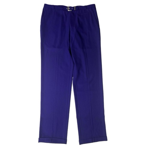 Versace pantaloni eleganti donna vintage lana leggeri viola taglia 33 vita