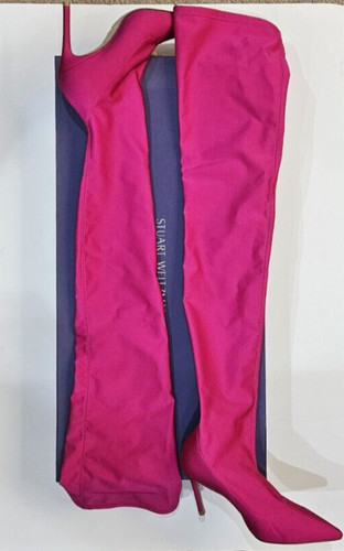 Stuart Weitzman $950 ULTRASTUART 100 STRETCH OTK STIVALE MAGENTA