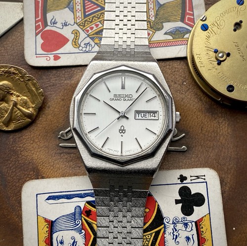 SEIKO GRAND SEIKO August 1975 Seiko Grand Quartz ‘Royal Oak’ Steel watch 4843 7000 Decagon bezel