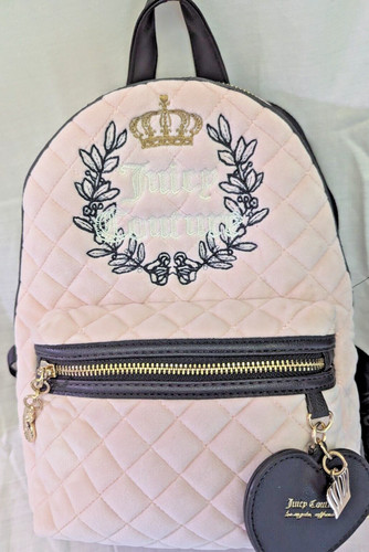 Pink Diamond Quilted Backpack Shoulder Bag Juicy Couture W Outside Pocket NWT