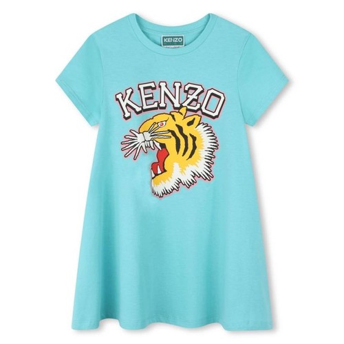 Abito Kenzo Bambina Varsity Stampa Tigre Cotone