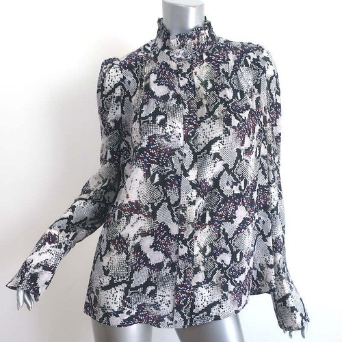 Isabel Marant Lamia Blo Snakeskin Print Silk Size 44 Long Sleeve Top