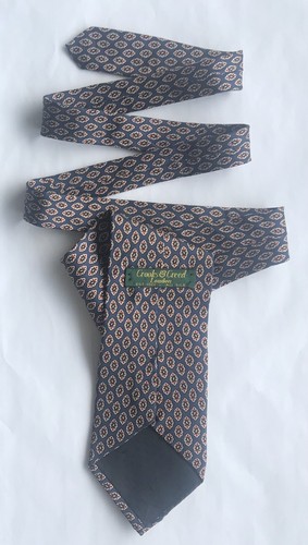 VTG Crooks & Creed London Men’s Tie 100% Silk Abstract Floral Pattern EUC