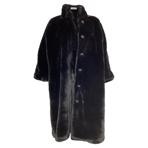 Balenciaga cappotto pelliccia sintetica in poliestere donna nero taglia 36