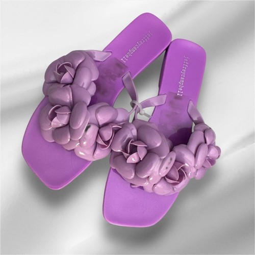 Sandali Jeffrey Campbell viola in gelatina floreale 8 nuovi senza etichette