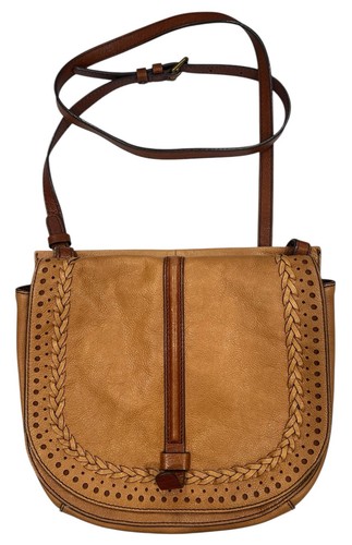 Vintage Fossil Bee Pattern Saddle Bag Shoulder Bag Crossbody Purse 100154 0217