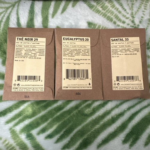 Le Labo The Noir 29  Eucalyptus 20 & Santal 33 EDP’s  New!