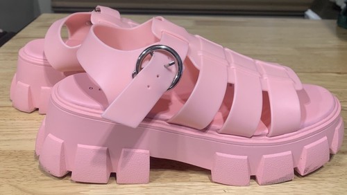 ASOS Design Pink Platform Buckle Slip On Sandal Chunky Womens U.S Sz 8