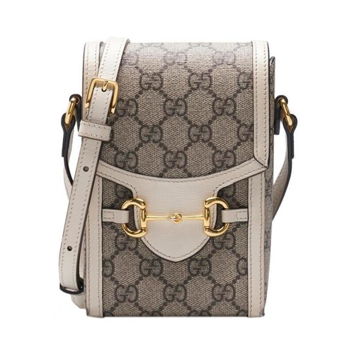 Mini borsa a tracolla Gucci beige 1955 Horsebit porta telefono