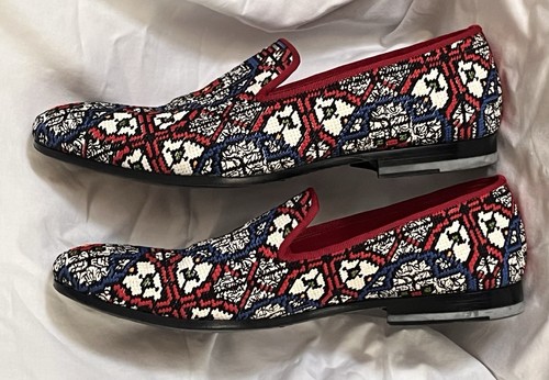 ALEXANDER MCQUEEN Scarpe Steve McQueen da uomo taglia 42 9 mocassini in pelle modello vetro colorato rosso USA