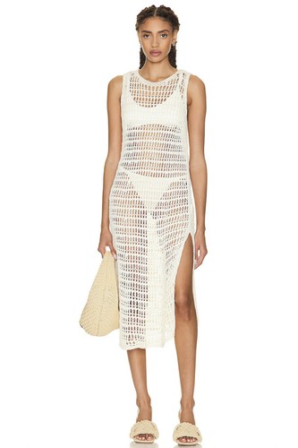 OFF WHITE HAIGHT. Abito Daniela X Mari Giudicelli all'uncinetto lavorato a maglia bianco M NUOVO SENZA ETICHETTE $398