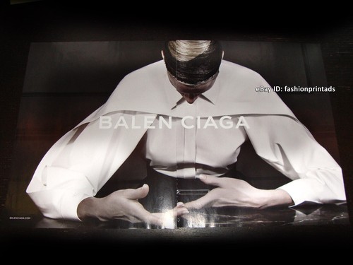 BALENCIAGA 2 pagine STAMPA ANNUNCIO autunno 2013 supermodella KRISTEN McMENAMY Steven Klein