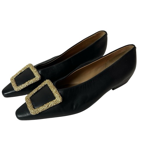 Sam Edelman scarpe basse donna punta fibbia oro misura 8