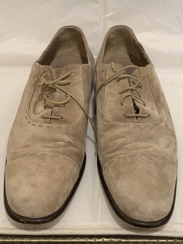 SAINT LAURENT (YSL) SCARPE DA UOMO YVES SAINT LAURENT IN PELLE SCAMOSCIATA CON LACCI PUNTA ITALIA TAGLIA 42$840