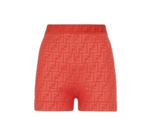 Pantaloncini donna Fendi in tessuto lavorato a maglia rosso medio Italia FAB306 nuovi con etichette $430