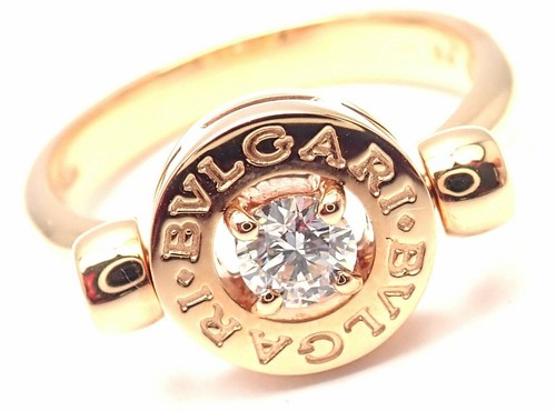 Autentico! Anello flip diamante oro rosa 18k BULGARI BVLGARI taglia 5 75