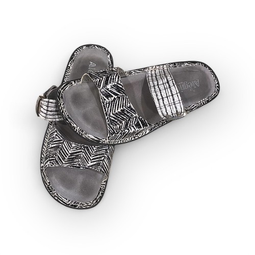 ALEGRIA Women's Karmen Unity Sandals KAR 665 White Black Strappy 40 EU US 9.5 10