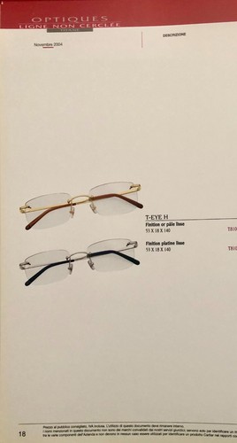 CARTIER GLASSES Cartier Original Rimless Lens CT00460 lenses 53 signature C glasses wood   horn