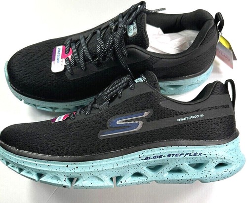 Skechers / SHOWDOWN / Go Run Glide Step Flex / BLACK BLUE / NIB / Reg $90