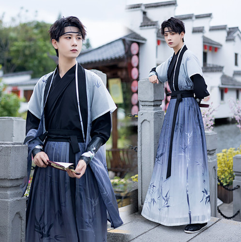KITH Costume cosplay uomo Hanfu cinese antico set sfumato Hanfu vestito taglie forti
