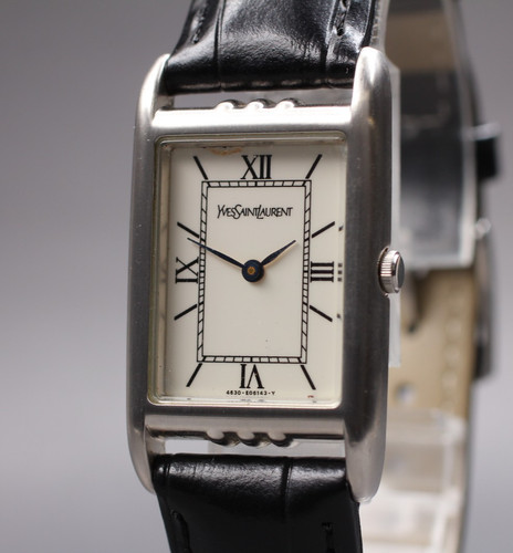 SAINT LAURENT (YSL) [Ecc+5] Serbatoio Vintage Yves Saint Laurent 4625 23mm Quarzo Bianco Quadrante Romano Unisex