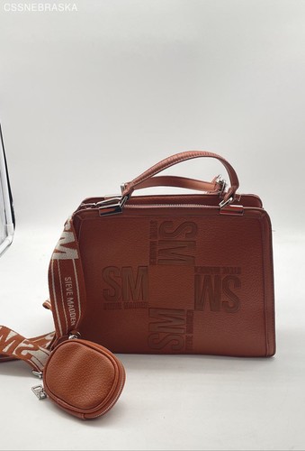 STEVE MADDEN BMATTEO 2 CROSSBODY BAG TOP HANDLE SATCHEL W AIRPOD CASE WHISKEY