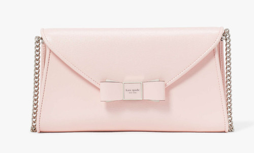 Kate Spade Morgan Bow Embellished Envelope Flap Crossbody Clutch ~NWT~ Pink