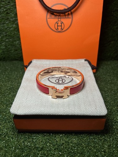 Hermes Clic H Bracelet Rouge Amarante Red Size GM (6.9”/17.5cm)