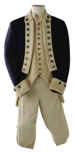 GEORGES HOBEIKA New George Washington Uniform Replica Navy Blue Skin Lapel Wool Coat