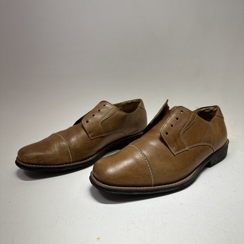 Sandro Moscoloni Mens Classic Brown Leather Shoes Size 9 M Made In Brazil