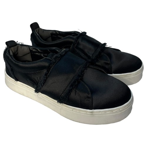 Sam Edelman scarpe donna 6 5 m levine sneaker raso sfilacciato slip on plateau nero