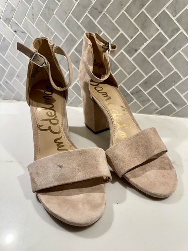 Sam Edelman Tilly rosa chiaro tacco a blocco taglia 9 capsule scamosciate party club ballo