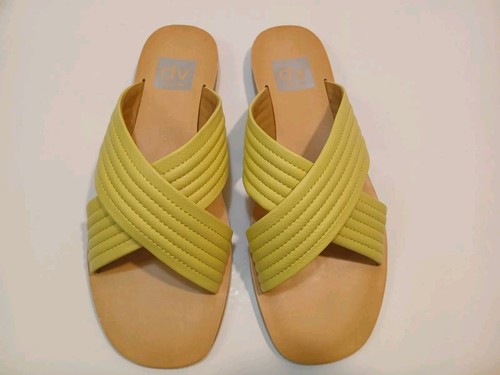 DV by Dolce Vita Lyra Women's Sandal Cross Over Slides Yellow Slip Ons 8.5
