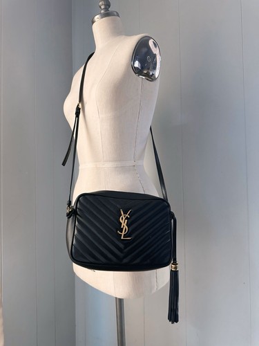 SAINT LAURENT (YSL) YSL SAINT LAURENT Quilted Camera Crossbody Bag with Pocket