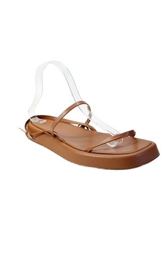 Zara Womens Vegan Leather Strappy Platform Slingback Sandals Brown Size 41 11