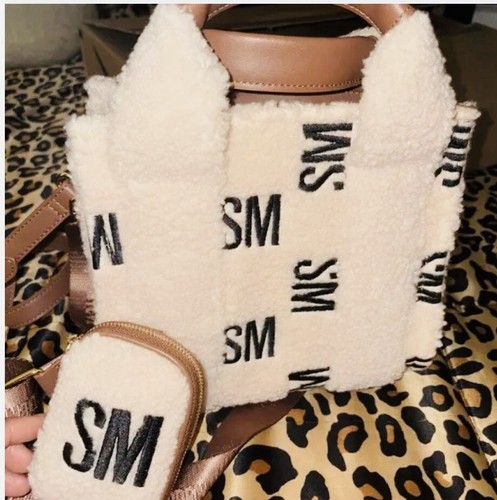 NEW Steve Madden Sherpa Bwebber Crossbody Handbag Cream Black Cognac SHIPS FREE