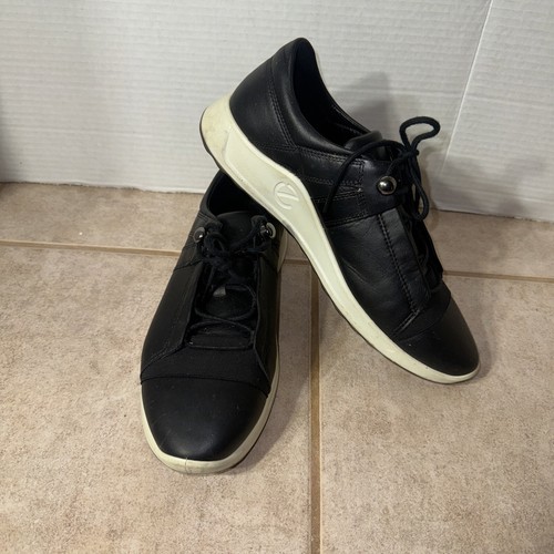 ECCO SPORT ECCO Flexure Runner II Women's Size 40 9 Black Leather Fashion Sneaker Shoe EUC!