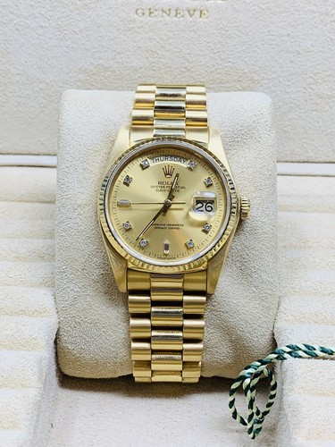 Rolex Day Date President Factory Champagne Diamond Dial Ref 18038