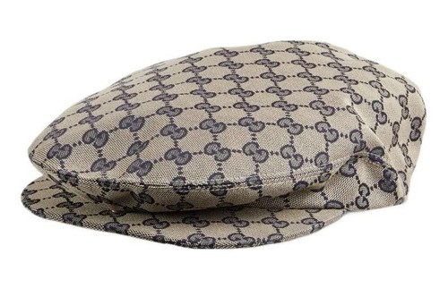NEW GUCCI GG SUPREME CANVAS LOGO UNISEX NEWSBOY CAP HAT 58/MEDIUM