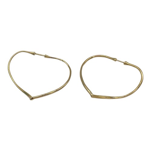 TIFFANY & Co. Open Heart Hoop Earrings Au750 K18YG Large