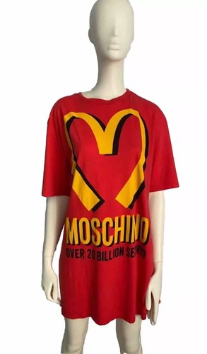 AW14 MOSCHINO Couture Jeremy Scott McDonald's Red Oversized t Shirt Jersey Dress