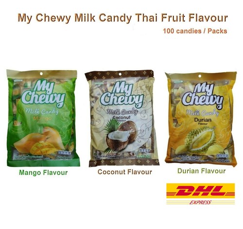 2  3 grandi confezioni My Chewy Durain mango latte di cocco caramelle gommose sapore frutta tailandese