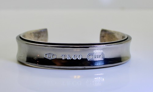 Bracciale Tiffany & Co. 1837 titanio e argento 925 spessore 15 mm