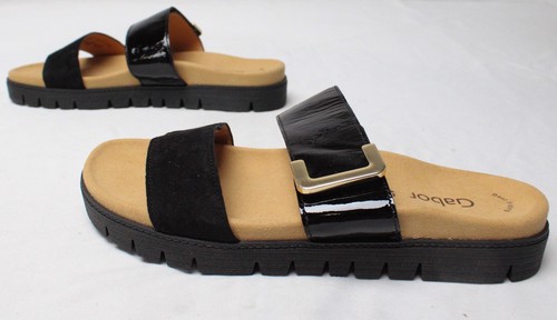 Gabor sandali slip on donna 83.740 2 cinturini JL3 neri taglia US:10.5 UK:8