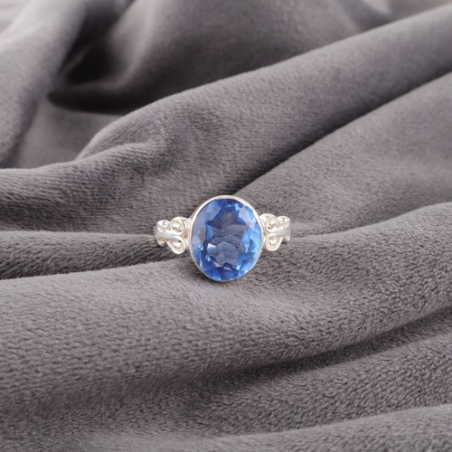 Natural Tanzanite Gemstone 925 Sterling Silver Jewelry Handmade Engagement Ring