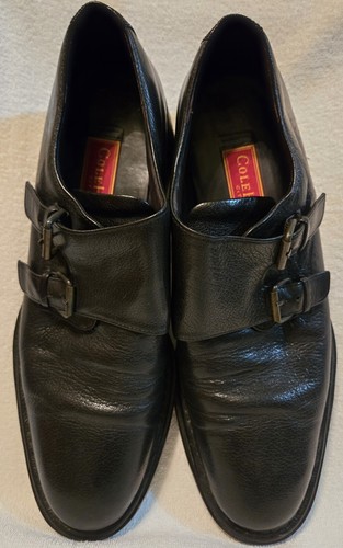Scarpe Cole Haan mocassini eleganti uomo taglia 11 5M Versace Monk Strap pelle nera