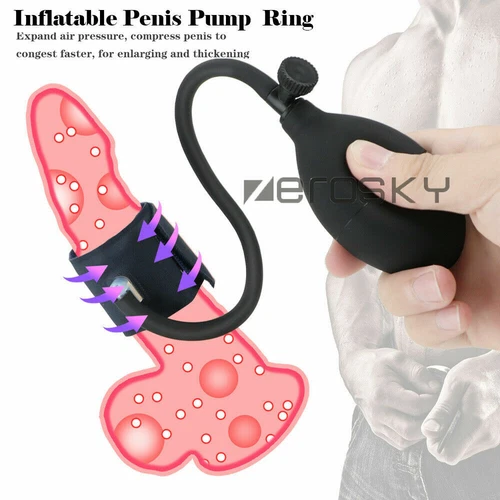 Peni Pumps Enhancer Enlarge ring Men Peni Stretcher Sleeve Inflatable