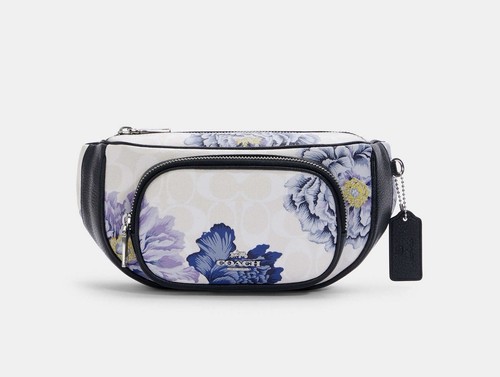 Borsa Coach 5689 Court Belt in tela firmata con stampa kaffe fassett